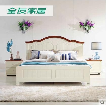 全友家私时尚地中海美式床卧室成套家具组合双人床公主床121101