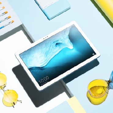 荣耀平板5 10.1寸 4G通话wifi平板电脑安卓智能游戏影音二合一前白后冰川蓝128GB【WiF