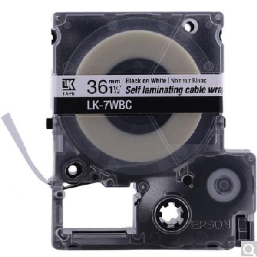 爱普生（EPSON）LK-7WBC 线缆系列色带 36mm宽幅（白底/黑字）