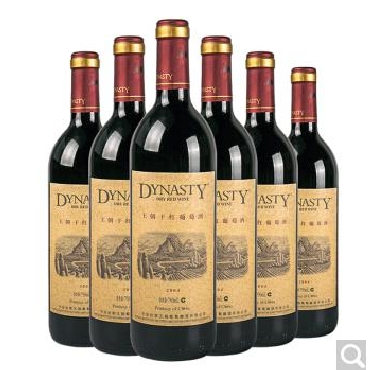 王朝 橡木桶红酒 2004干红葡萄酒 750ml*6 国产赤霞珠红酒整箱 