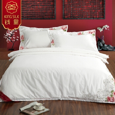 钱皇 被芯 100%桑蚕丝被子 刺绣全棉面料可拆洗 精选双宫茧 蚕丝净重3斤 