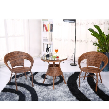 阳台藤椅三件套 家用时尚休闲桌椅 户外庭院茶几椅子