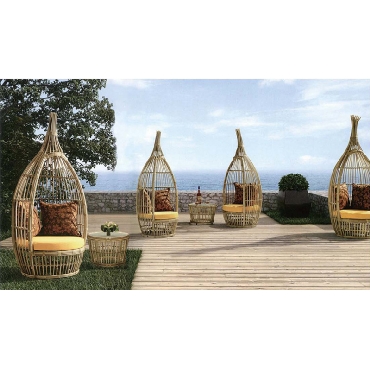 创意休闲别墅花园藤艺户外家具酒店度假村海景房露天粗藤鸟笼躺床